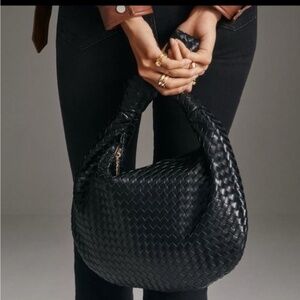 Anthropologie The Brigitte Satchel by Melie Bianco Black